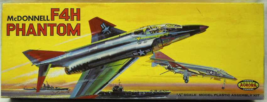 Aurora 1/48 McDonnell F-4H Phantom, 394-198 plastic model kit